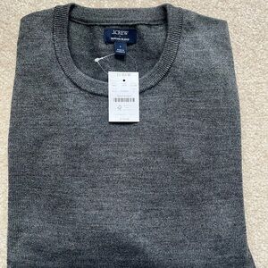 J. Crew Men’s Gray Merino-Blend Crewneck Sweater